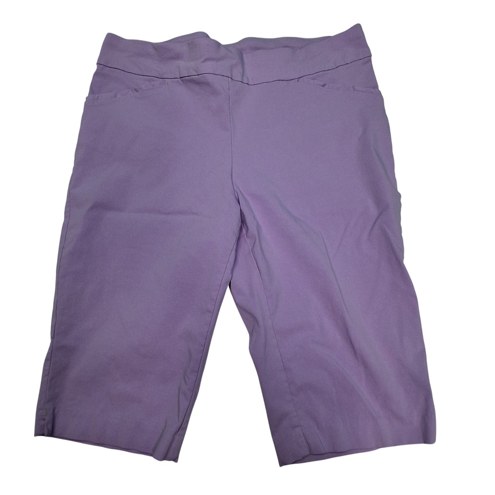 Chico's Pedal Pusher Pants Size 3 Lavender Purple Perfect Stretch Casual Preppy
